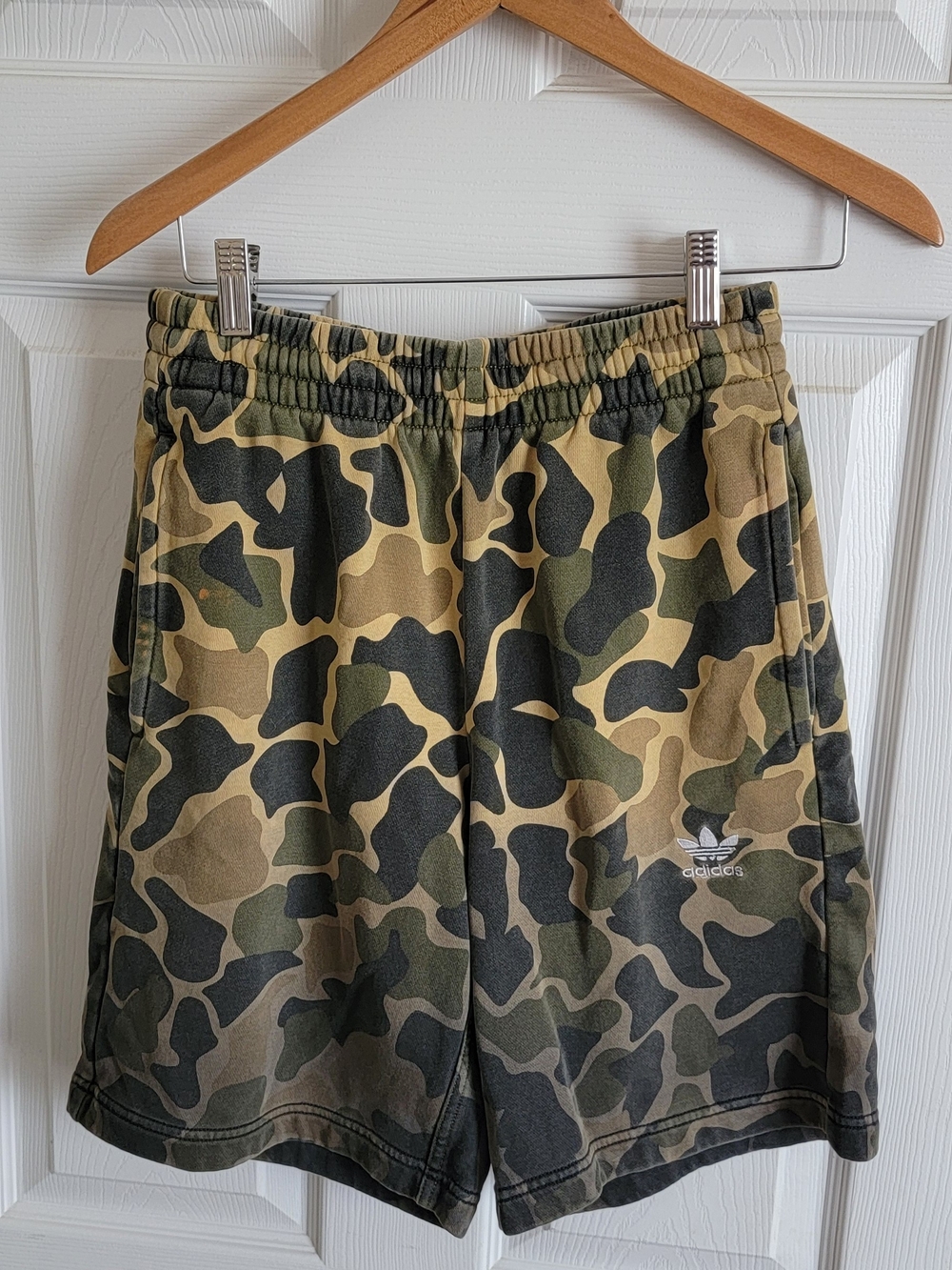 Adidas Camo Print Athletic Shorts - Green/Brown